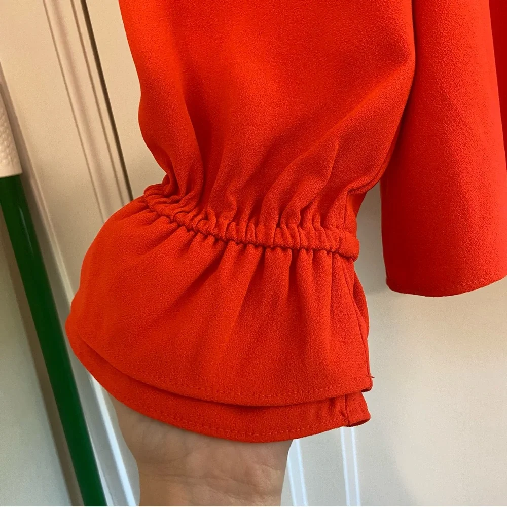 J. Crew Keyhole Ruffleneck blouse in 365 crepe